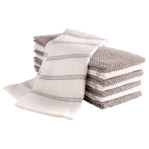 KAF HOME Set of 4 Deluxe Popcorn Terry Kitchen Towels, 20 x 30 in