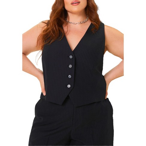 ELOQUII Women's Plus Size Pinstripe Suit Vest - image 1 of 3