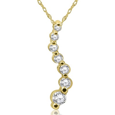 Pompeii3 1/2ct Diamond Journey Pendant Necklace 14K Yellow Gold