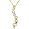 Pompeii3 1/2 Ct Lab Created Diamond Journey Pendant in White or Yellow Gold - 3 of 4