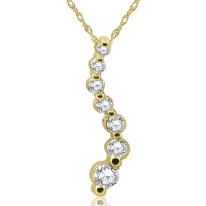 Pompeii3 1/2ct Diamond Journey Pendant Necklace 14K Yellow Gold - 1 of 4