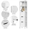 Yaheetech Modern Bathroom Storage Cabinet with 3 Drawers and 2 Open Shelves White - 4 of 4