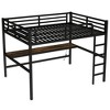 Ridstar 81.9 in. W Metal Queen Size Loft Bed-Black - 4 of 4