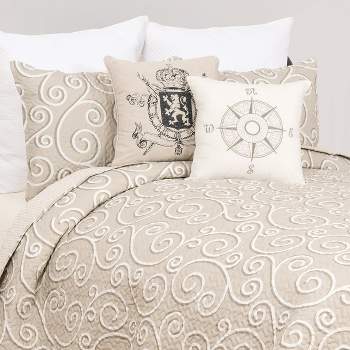 C&F Home Elmont Contemporary Scroll Quilt Set - Reversible and Machine Washable