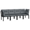 vidaXL Patio Furniture Set Outdoor Loveseat Sofa Black and Gray Poly Rattan - 3 of 4