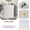 21.6 Inch Modern Floating Bathroom Vanity With Ceramic Basin, Storage Space Modern Wooden Bathroom Vanity - 4 of 4