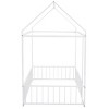 TopComfy Beds Twin Size Metal Bed Frame with Fence for Kids Sturdy Construction House Shaped Design for Children Bedroom, White, 79.53"*13.78"*3.74" - 4 of 4