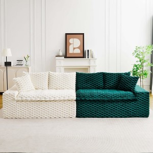 VASIP Luxury Color-Block Turtle Velvet Modular Sofa, Flexible Arrangeable Design for Single Row, Side-by-Side or Facing Layout ,for Living Room - 1 of 4