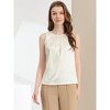 Allegra K Women's Satin Round Neck Sleeveless Work Office Pleated Blouse - 3 of 4
