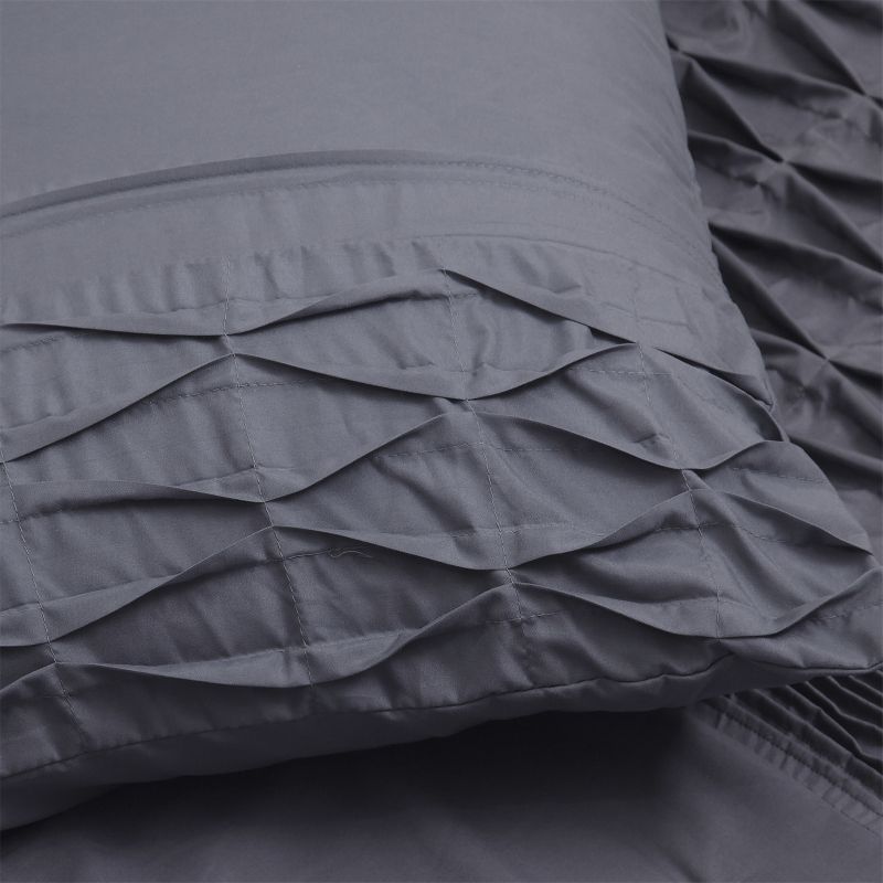 Microfiber Wrinkle-Free Solid Pintuck Comforter and Pillow Sham Set by Blue Nile Mills, 2 of 4
