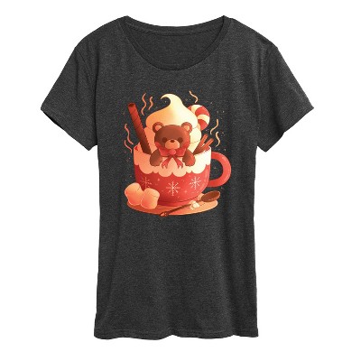 Women's - Instant Message - Holiday Bear Cocoa Mug Short Sleeve Graphic T-Shirt
