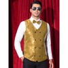 Lars Amadeus Men's V-Neck Slim Fit Double-Breasted Party Disco Prom Nightclub Sleeveless Sequin Vest - 2 of 4
