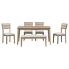Whisen Classic and Traditional Style 6-Piece Dining Set with 4 Upholstered Chairs and Bench - 4 of 4