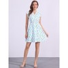 INSPIRE CHIC Women's V-Neck Ruffle Cap Sleeve A-Line Floral Chiffon Dress - 3 of 4