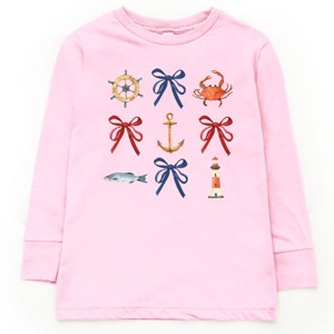 The Juniper Shop Coquette Nautical Collage Youth Long Sleeve Tee - 1 of 4