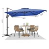 10ftx10ft Cantilever Patio Umbrella with Base,umbrella outdoor patio, 360 Rotation - 2 of 4