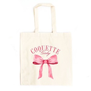 City Creek Prints Coquette Girly Canvas Tote Bag - 15x16 - Natural - 1 of 2