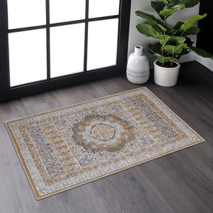Gulches 2x3 Cream/Ivory Medallion Area Rug: Stylish & Stain Resistant - 1 of 4