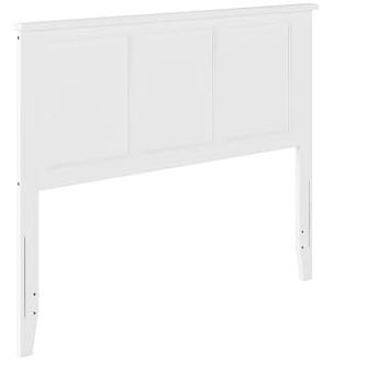 Madison Full White Wood Panel Headboard with USB Charging Station
