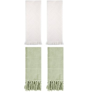 REGALWOVEN 4 Packs Cotton Soft Absorbent Boho Turkish Decorative Hand Towels - 1 of 4