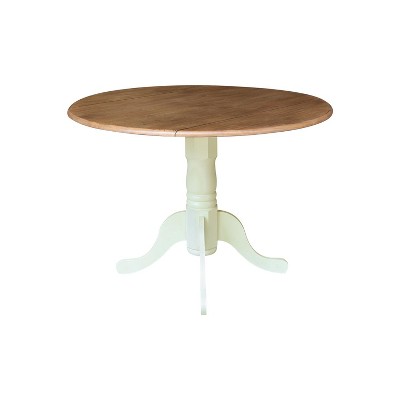 International Concepts 42" Round Dual Drop Leaf Pedestal Dining Table