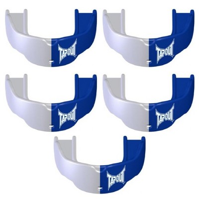 Tapout Youth Protective Sports Mouthguard with Strap 5-Pack - Blue/White