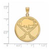 Black Bow Jewelry 14k Yellow Gold Plated Sterling Silver Buffalo Sabres NHL Extra Large Pendant - 2 of 3