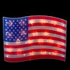 Northlight Lighted Holographic American Flag Window Decoration - 17" - Clear Lights - 2 of 4