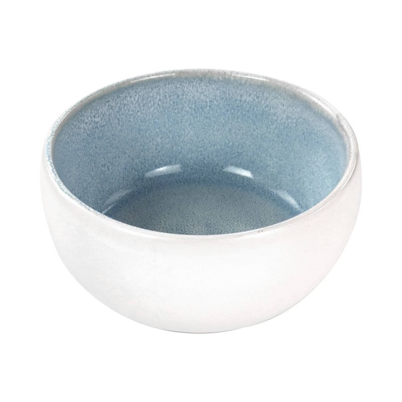 16pc Stoneware Mocha Dinnerware Set Blue - Elama, 4 of 8