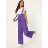 Allegra K Women's High Waist Wide Leg Belted Button Long Overalls Jumpsuit - 2 of 4
