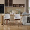 Swivel Bar Chair, with Backrest and Wooden Legs, Upholstered Fabric Bar Chair, 360 Degree Swivel Chair, for Home, Office, Bar, Coffee Shop - 4 of 4