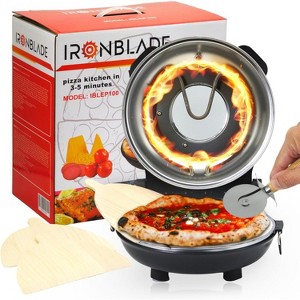EMB Ironblade Series IBLEP100 Electric Indoor Pizza Oven – Heats Up to 800°F, 12” Stone-Baked Pizza, Adjustable Heat Control, Countertop Design - 1 of 4