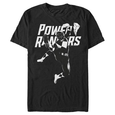 Men's Power Rangers Black Ranger Jump Kick T-shirt : Target