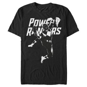 Men's Power Rangers Black Ranger Jump Kick T-Shirt - 1 of 4