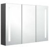 vidaXL LED Bathroom Mirror Cabinet 35 in.x5.5 in.x24.4 in. Gray - 3 of 4