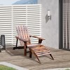 Outsunny Adirondack Chair with Ottoman, Wooden Patio Fire Pit Chair with Footrest & Wide Armrests for Backyard, Garden, Lawn, Rustic Brown - 2 of 4