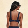 Women's Dark Navy Blue Sleek Bikini Top with Plunging Neckline - Cupshe - 2 of 3