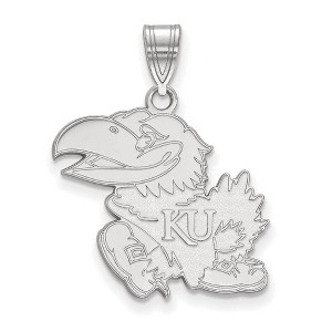 Black Bow Jewelry Sterling Silver Kansas Jayhawks NCAA Large Pendant - 1 of 3