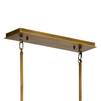 Linara 40" Matte Black and Brass Modern Linear Chandelier