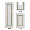 Hotel 3 PC Bath Rug 100% Premium Cotton Tufted Weave Two Tone Reversible Bathroom Rug, Super Soft Absorbent, Machine Washable Bath Mat - 2 of 4
