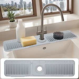 REGALWOVEN Silicone Faucet Mat for Kitchen with Buttons 1 Pc - 1 of 4