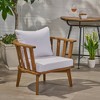 Lyngins Acacia Wood Outdoor Club Chair with Water-Resistant Cushions, Open Slat Curved Backrest, Patio Accent Chair/Outdoor Chair for Backyard/Patio - 2 of 4
