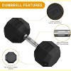 Coucheta Premium Rubber Coated Hex Dumbbell Weight Set with Rack, Multiple Packages,550lbs(10 pair) for Home Gym, Coated Hand Weights for Strength - 4 of 4
