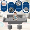 13 Pcs Kids Modular Play Couch, Washable Velvet Covers, Building Fort Sofa Couch Set, Child Sectional Sofa, for Playroom, Living Room - 3 of 4