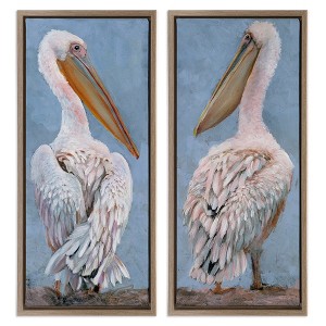 Stupell Industries Classic Pelicans Gazing Black Framed Floater Canvas Wall Art (Set of 2) - 1 of 4