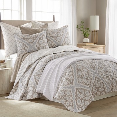 Becker Taupe Quilted Cotton Euro Sham Set of 2