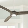 60" Casa Vieja Padera Modern Indoor Outdoor Ceiling Fan with Dimmable LED Light Remote Brushed Nickel Light Wood Damp Rated for Patio Exterior House - 2 of 4