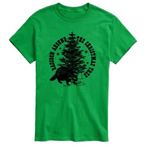 Men's - Instant Message - Raccoon Around The Christmas Tree Short Sleeve Graphic T-Shirt - 1 of 4