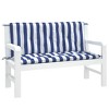 vidaXL Garden Bench Cushions 2pcs Blue&White Stripe 47.2 in.x19.7 in.x2.8 in. Fabric - 3 of 4