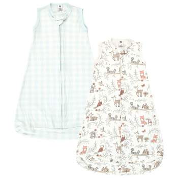 Hudson Baby Infant Girl Cotton Long-Sleeve Wearable Sleeping Bag, Sack, Blanket, Girl Woodland Pals Sleeveless